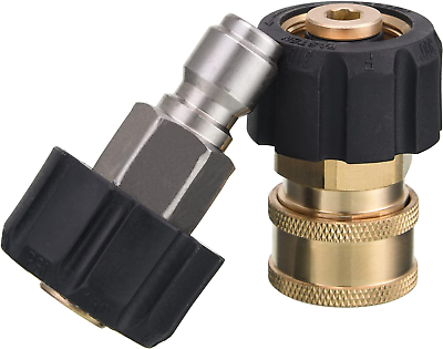 #ad Pressure Washer Couplers M22 14Mm to 3 8quot; Quick Connect for Pressure Washer Hos $19.66