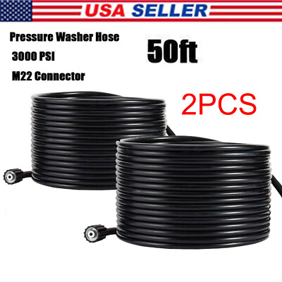 1 2x 50 FT High Pressure Power Washer Hose Extension Washer Pipe M22 Coupler US $23.45