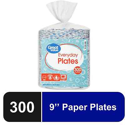 #ad Great Value Everyday Disposable Paper Plates 9in 300ct $14.23