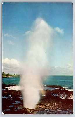 #ad Vintage Postcard HI Spouting Horn Kauai Sea Water Geyser Chrome 13580 $1.83