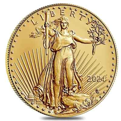 #ad 2024 1 10 oz Gold American Eagle Coin $274.88