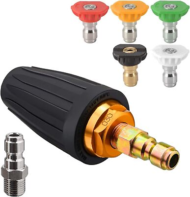#ad 360° rotating pressure washer turbo nozzle kit with 5 nozzle tips 3000 PSI $46.50