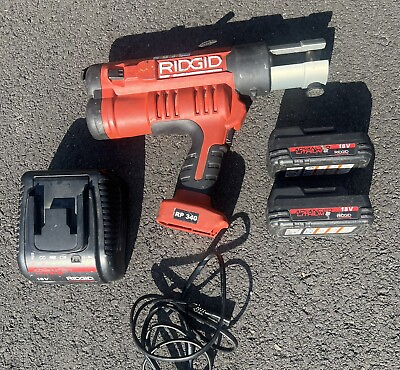 #ad Ridgid Model RP340 Propress Crimper with 2 batteries And Charger No Jaws $1100.00