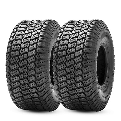 #ad Set 2 15x6.00 6 Lawn Mower Tires 4Ply Heavy Duty 15x6x6 Garden Tractor Tubeless $55.99
