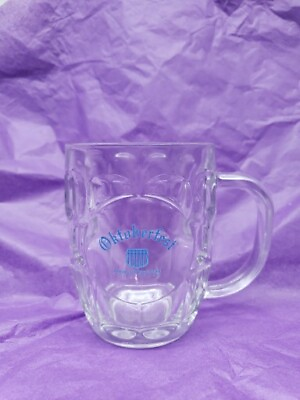 #ad Oktoberfest 5” Glass Barrel Beer Mug Thumbprint Style Heroes Of Midlothian Fndn $10.99