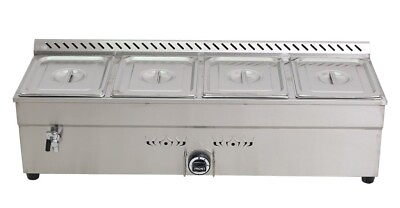 #ad #ad 4 Pan LP GAS Food Warmer Buffet Steam Heater Steam Table 4quot; Deep 1 2 Size Pan $427.70
