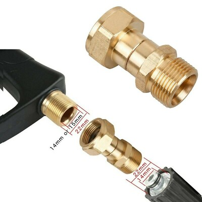 #ad M22 15mm Thread Pressure Washer Swivel Joint Kink Free Connector Hose Fitting US $9.02