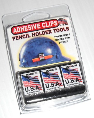 #ad adhesive PENCIL CLIP HOLDERS 3 PACK BLACK tools carpenter construction craftsman $12.99