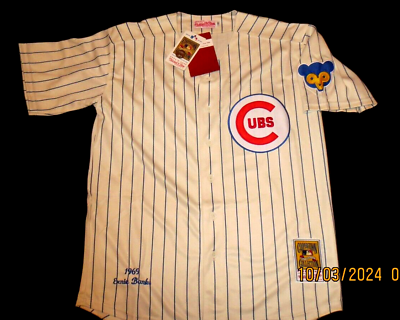 #ad NEW***ERNIE BANKS***CHICAGO CUBS** HOME JERSEY*** CUB PATCH**Mamp;N ** 44L $85.14