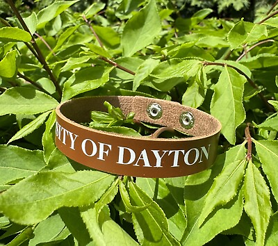 #ad University Of Dayton Flyers Leather Adjustable Wristband UD $2.99