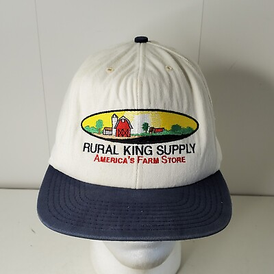 #ad #ad VTG Rural King Store Embroidered Logo Snapback Hat Baseball Cap Farming Farm USA $12.99