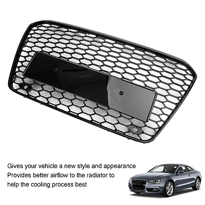 #ad Gloss Black For 2013 2016 Audi A5 S5 B8.5 RS Honeycomb Mesh Front Bumper Grille $109.65