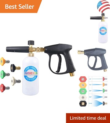 #ad Heavy Duty Pressure Washer Gun Brass Adjustable Foam Dual Color Nozzle $53.99