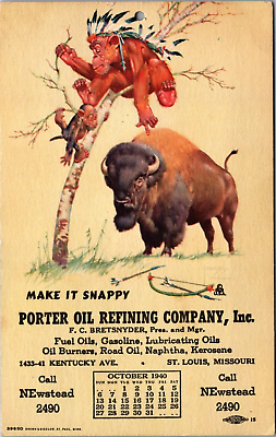 #ad Postcard MO Advertising Porter Oil Refining Company Fuelamp; Road Oils Gasoline C1 $12.58