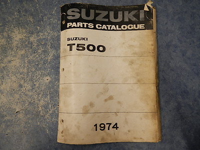 #ad 1974 SUZUKI T500 TITAN PARTS CATALOGUE MANUAL I II R K J L 74 T 500 $299.99