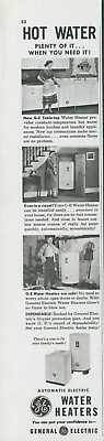 #ad 1953 GE Hot Water Heaters Table Top Closet Safe Automatic Vintage Print Ad C8 $11.99