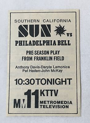 #ad 1975 KTTV tv ad WFL World Football League SUN vs BELL $6.99