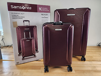#ad #ad 2 PIECE Samsonite Element XLT Hardside Red Luggage Set Carryon Checked Spinner $139.99