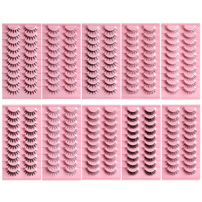 #ad 10 Pairs 3D Natural False Eyelashes Long Thick Mixed Fake Eye Lashes Makeup Mi $5.19