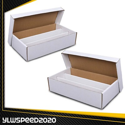 2PCS 3000 Count 3 Row Super Shoe Cardboard Trading Gaming Card Storage Boxes #ad $22.88
