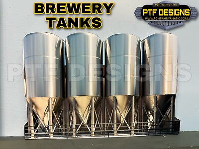 #ad #ad HO Scale BREWERY TANKS Building Flat Front scratch built 1:87 $11.99