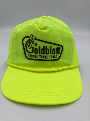 #ad #ad Vintage Goldblatt Trowel Trade Tools Rope Hat Cap Yellow Snap Back $14.24