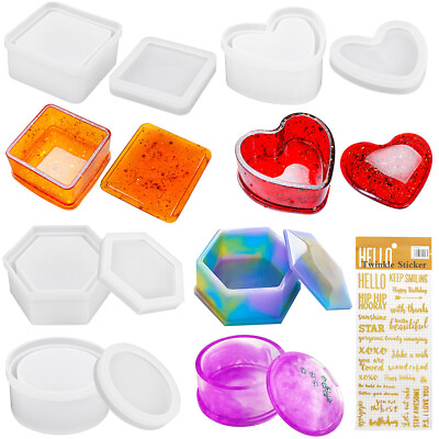 #ad Silicone Resin Mold Jewelry Storage Box Mould DIY Making Casting Epoxy Craft Kit $7.90