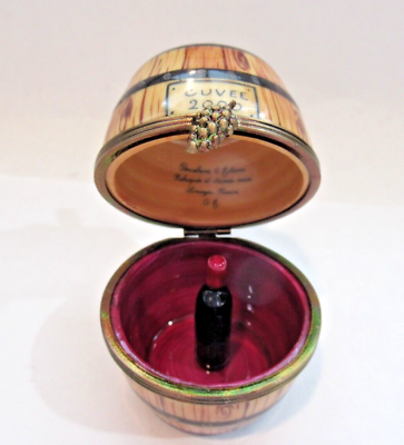 #ad Peint Main Limoges Trinket French Wine Barrel Cuvee 2000 $45.00