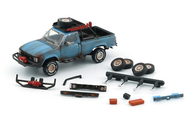 #ad BM Creations 1980 Toyota Hilux Rusting Matte Blue LHD 1:64 Car 64B0361 $20.99