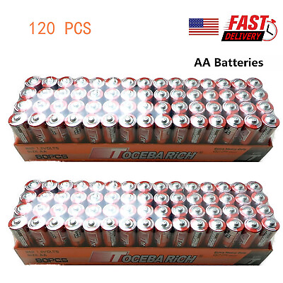 #ad 12 24 60 120 Pack AA Batteries Extra Heavy Duty1.5v Lots New Fresh US Seller $8.87