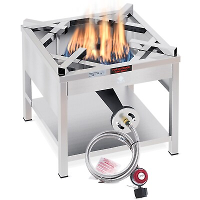 #ad Stainless Steel 200000 BTU. Single Propane Burner Outdoor Cooking Gas Stove $125.96