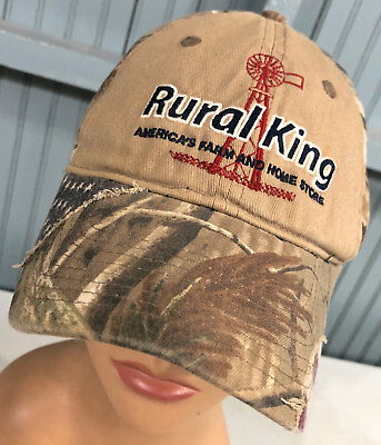 #ad Rural King Camo Farming Snapback Baseball Hat Cap $15.70