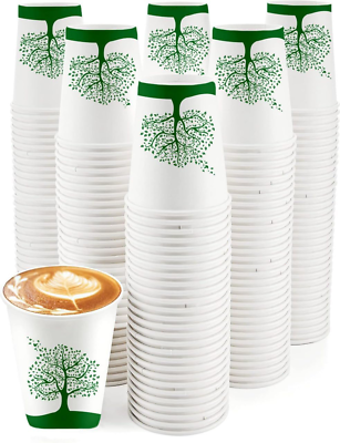 #ad 50 Pack 8 Oz Disposable Paper Drinking Cup Biodegradable for Coffee Water Juice $14.88