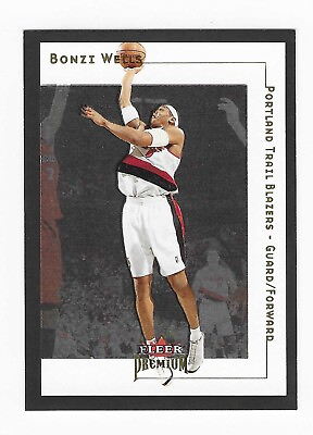 #ad #ad 2001 02 Fleer Premium Bonzi Wells Portland Trail Blazers Basketball Card #27 $1.89