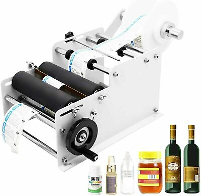 #ad Manual Round Labeling Machine Handle Bottle Labeler Label for Glass Metal Bottle $123.00
