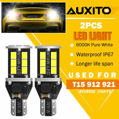 #ad AUXITO 921 912 LED Reverse Backup Light Bulb 2400LM 6000K Super Bright T15 2x $7.99