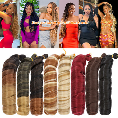 #ad 24quot; Curly Braiding Hair Wave French Curls Silky Synthetic Extensions As Human US $12.60