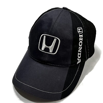 #ad K Products Honda Hat Adjustable Cap Black Gray USA Made Mesh Back $19.99