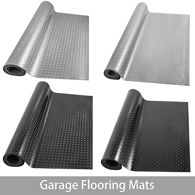 #ad Garage Flooring Mat Roll Trailer Floor Covering Flooring Raised Mat Black Silver $29.99