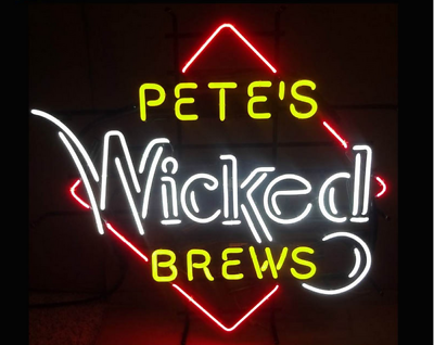 #ad PETE#x27;S WICKED BREWS Neon Sign For Home Bar Pub Club Pub Home Wall Decor 24x20 $225.00