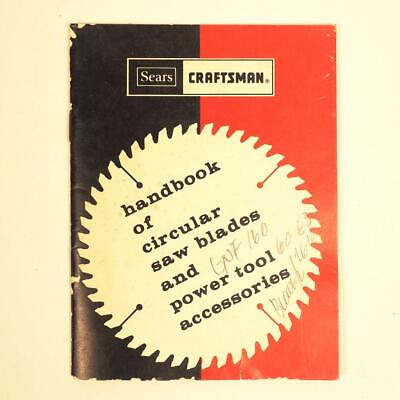 #ad #ad Craftsman Handbook of Circular Saw Blades Booklet $10.49