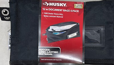 Husky Document Organizer Bag Long Lasting 12 in Water Resistant 4 Pack $14.95