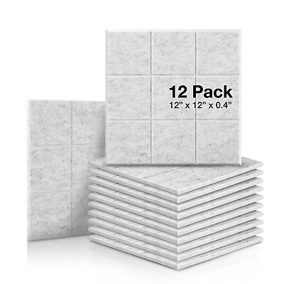 #ad 12 X 12 X 0.4 Inches Acoustic Soundproofing Insulation Panel Bevled Edge Tile... $29.86