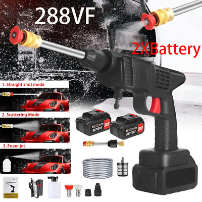 #ad 2Battery Electric High Pressure Water Spray Car Gun Portable Washer Cleaner Tool $35.49