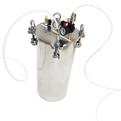 #ad #ad Stainless Steel Pressure Dispenser Storage Drum Bucket 15L Tank Inner Dia. 8.3quot; $455.00