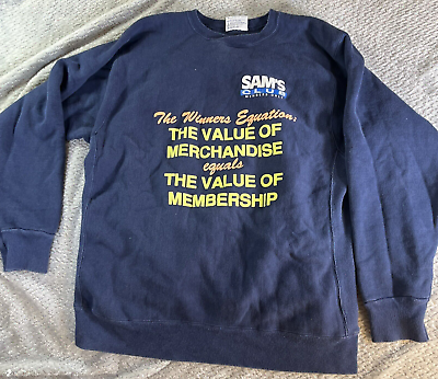 #ad Sams Club Sweatshirt Spell Out Logo Size XL Vintage 90s $39.99