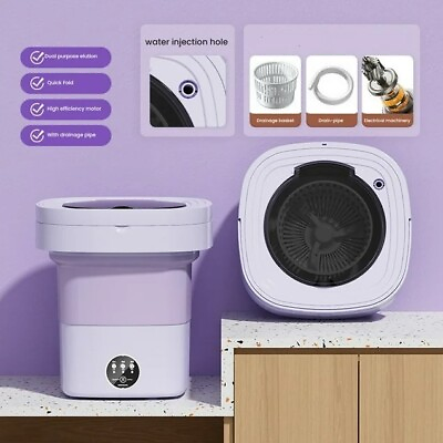 #ad Portable Washing Machine Mini Washer Foldable Washer and Spin Dryer Small Travel $33.51