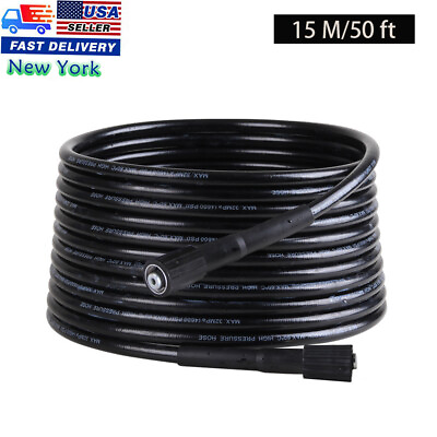 #ad High Pressure Washer Hose 15M 50ft 5800PSI M22 Power Washer Extension Hose $22.98