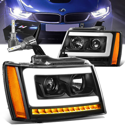 #ad BLACK HOUSING LED DRL PROJECTOR HEADLIGHTFAN LED HID KIT FOR 07 13 AVALANCHE $356.32