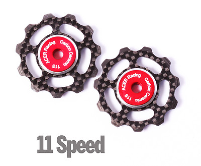 #ad Carbon Fiber Jockey Wheels with Ceramic Bearings for Shimano amp; SRAM 6.5g 11speed $92.29